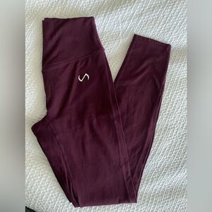 Burgundy Leggings with Logo